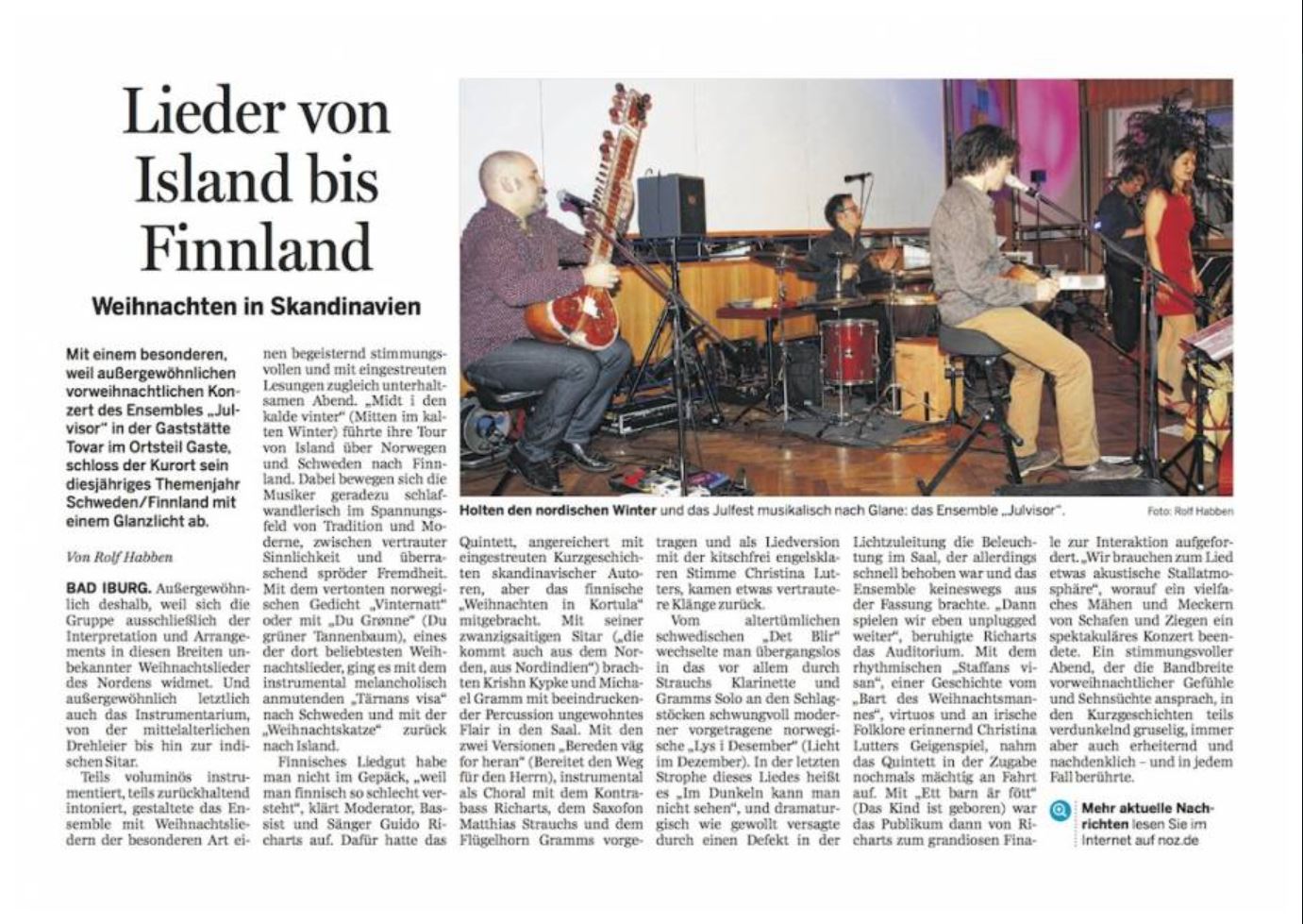 NOZ / Ausgabe Bad Iburg / vom 12.12.2016. 